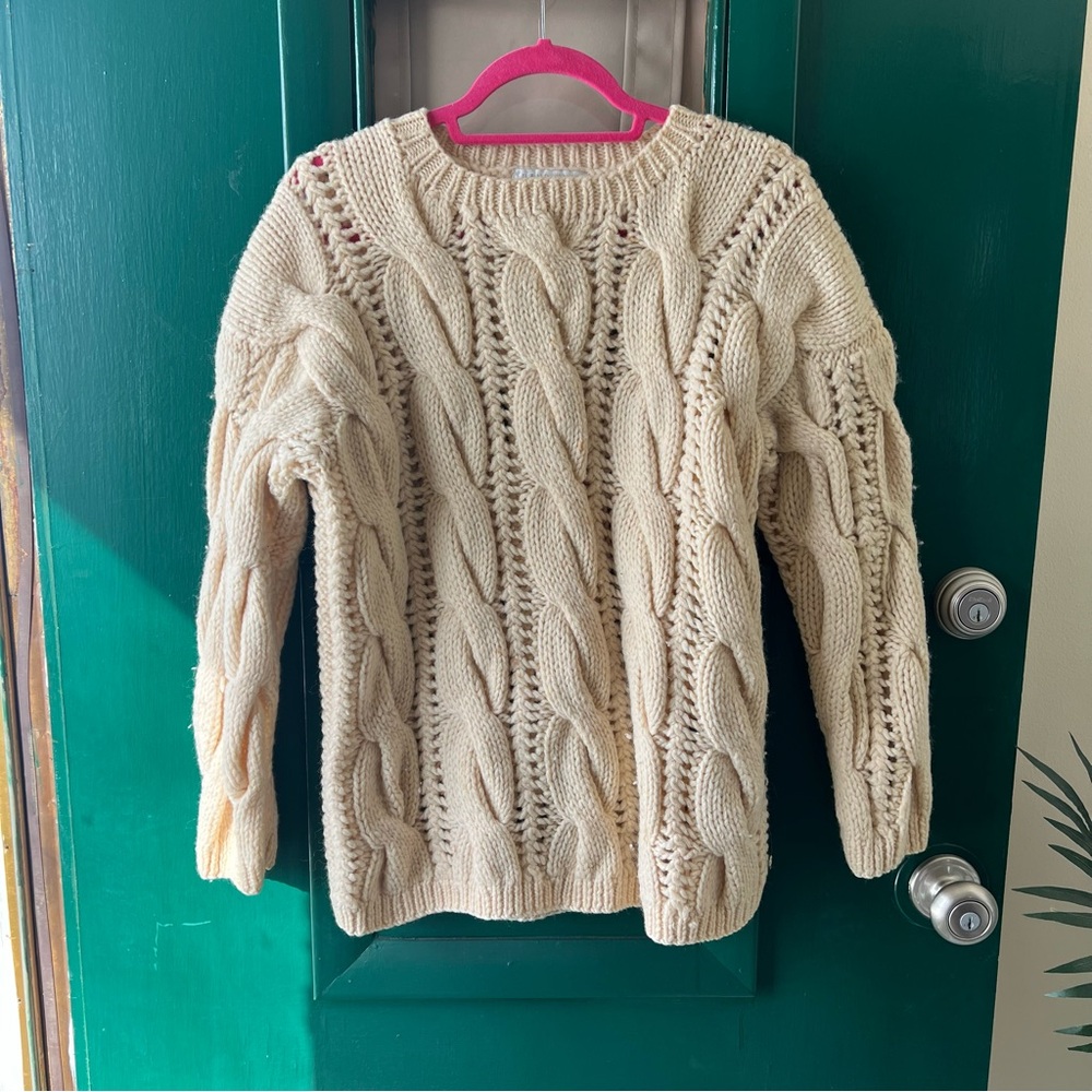 The Limited Cream Cable Knit Sweater